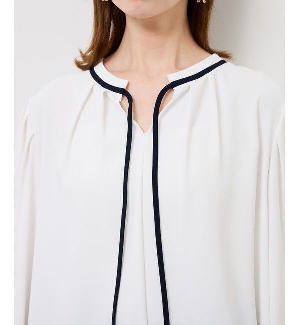 Rope&rsquo;Picnic「【前後2WAY】【WEB限定カラー】配色リボンブラウス/通勤対応」|シャツ・ブラウス|