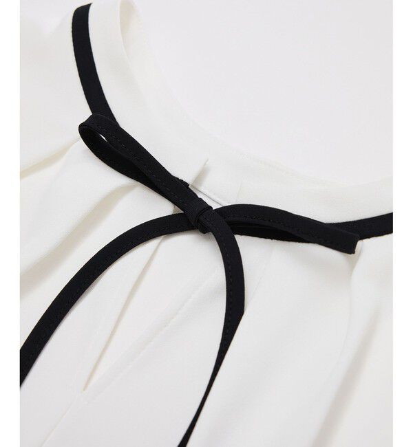 Rope&rsquo;Picnic「【前後2WAY】【WEB限定カラー】配色リボンブラウス/通勤対応」|シャツ・ブラウス|