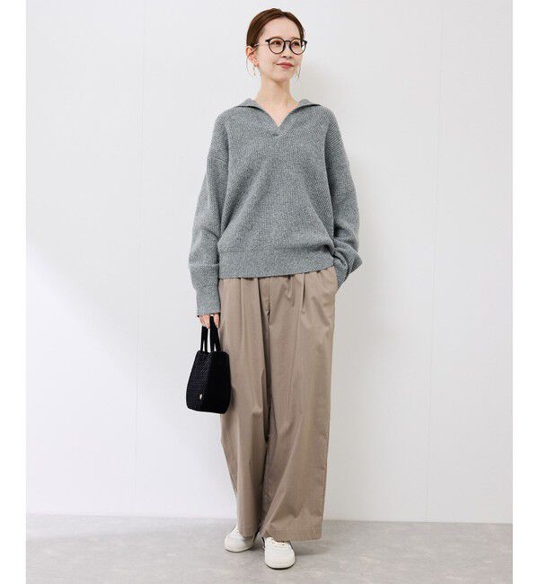 Rope&rsquo;Picnic「スキッパーポロニットプルオーバー/イージーケア」|ニット・セーター|