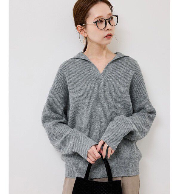 Rope&rsquo;Picnic「スキッパーポロニットプルオーバー/イージーケア」|ニット・セーター|