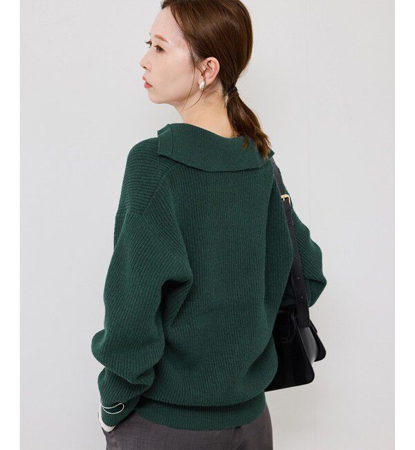 Rope&rsquo;Picnic「スキッパーポロニットプルオーバー/イージーケア」|ニット・セーター|