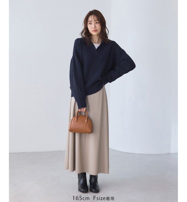 Rope&rsquo;Picnic「スキッパーポロニットプルオーバー/イージーケア」|ニット・セーター|