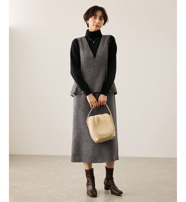 Rope&rsquo;Picnic「【新色追加】レイヤード風ペプラムジャンパースカート」|ワンピース|