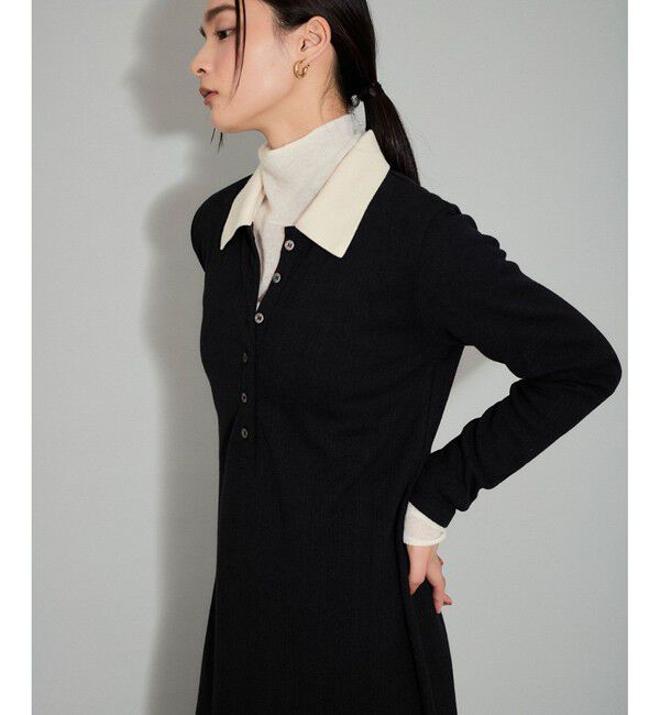 ADAM ET ROPE'「【WEB限定】・【新色追加】・【洗える】ポロシャツワンピース」|ワンピース|