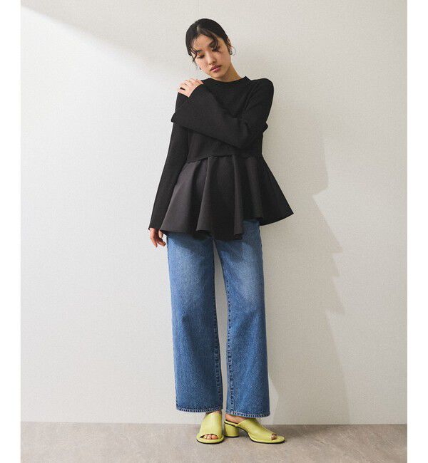 ADAM ET ROPE'「【再入荷】・【サステナブル】ペプラムコンビニットプルオーバー」|ニット・セーター|