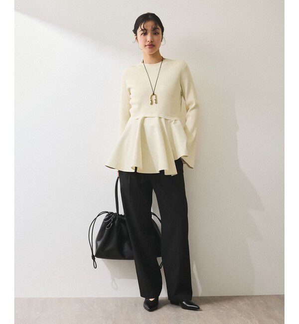 ADAM ET ROPE'「【再入荷】・【サステナブル】ペプラムコンビニットプルオーバー」|ニット・セーター|