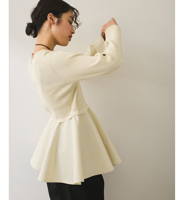 ADAM ET ROPE'「【再入荷】・【サステナブル】ペプラムコンビニットプルオーバー」|ニット・セーター|