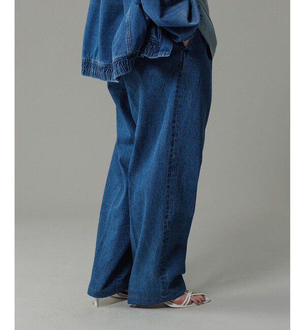 ADAM ET ROPE'「ワイド イージー ブリーチ デニムパンツ / ADAM ET ROPE' JEANS -GRID-」|デニム|