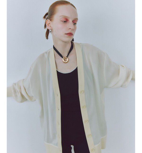 ADAM ET ROPE'「【接触冷感】ハイツイストボイルカーディガン」|カーディガン|オフホワイト(15)