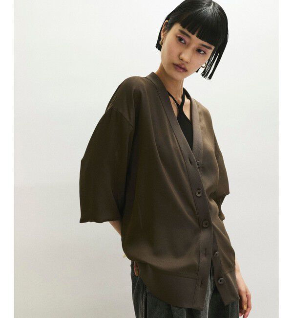 ADAM ET ROPE'「【接触冷感】ハイツイストボイルカーディガン」|カーディガン|