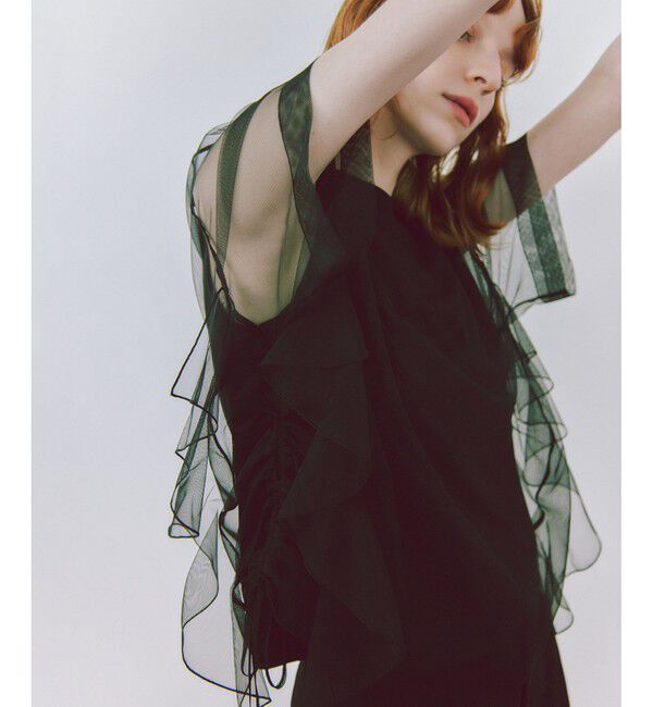 ADAM ET ROPE'「【サステナブル】・【定番人気】ギャザーチュールトップス」|Tシャツ・カットソー|