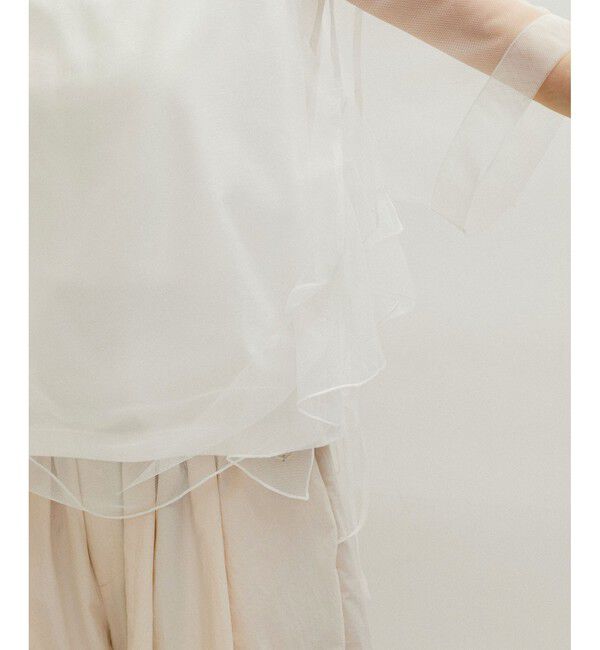 ADAM ET ROPE'「【サステナブル】・【定番人気】ギャザーチュールトップス」|Tシャツ・カットソー|