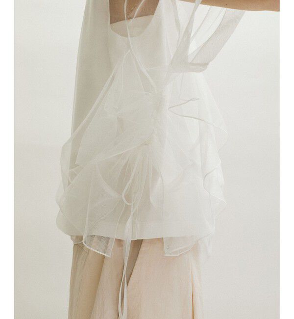 ADAM ET ROPE'「【サステナブル】・【定番人気】ギャザーチュールトップス」|Tシャツ・カットソー|