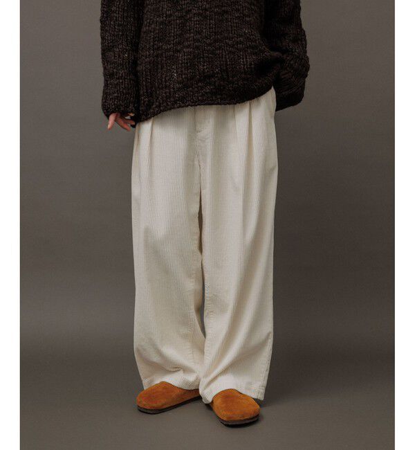 ADAM ET ROPE'「【WEB限定】2タック ワイドストレート ドカンパンツ / バギーパンツ /コーデュロイ / ユニセックス」|チノ|
