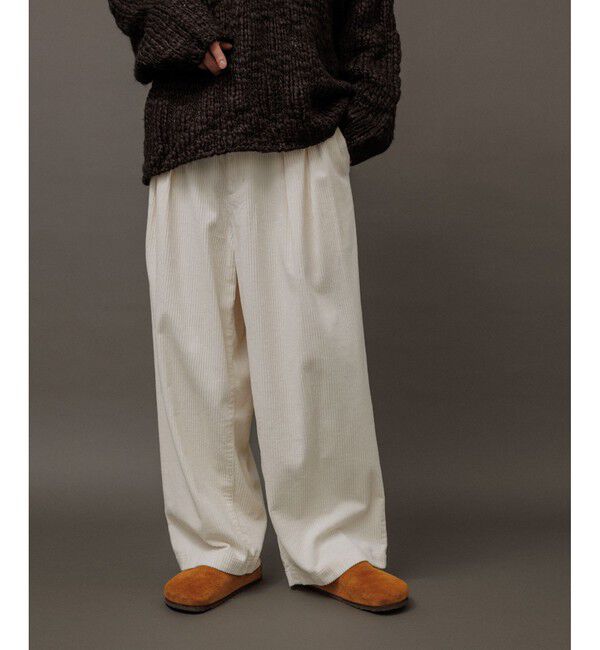 ADAM ET ROPE'「【WEB限定】2タック ワイドストレート ドカンパンツ / バギーパンツ /コーデュロイ / ユニセックス」|チノ|