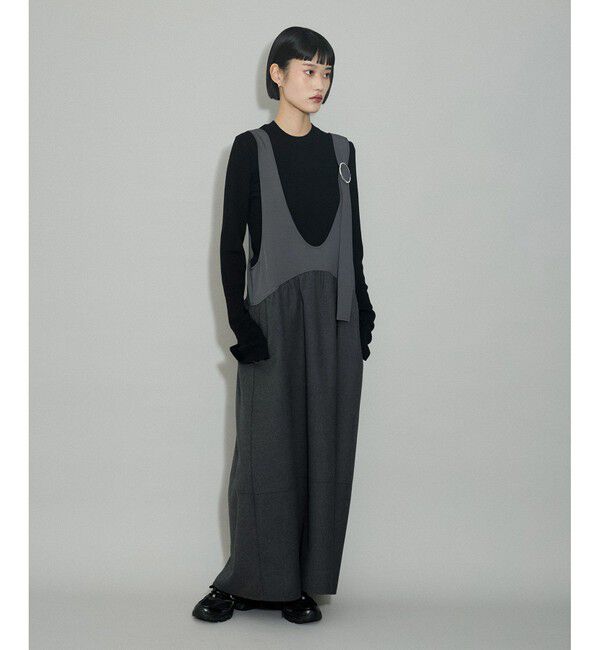 ADAM ET ROPE'「【WEB限定】ディープネックAラインワンピース」|ワンピース|