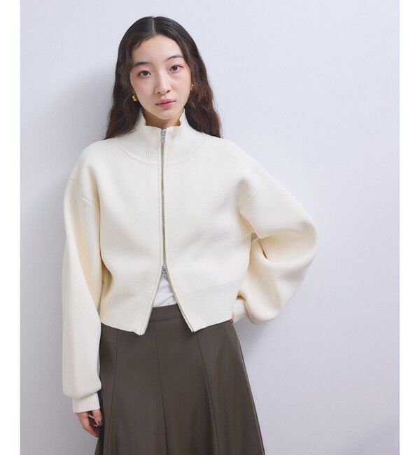 ADAM ET ROPE'「【WEB限定】ショートジャカードドライバーズニット」|カーディガン|