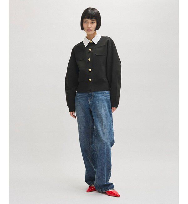 ADAM ET ROPE'「【WEB限定】・【サステナブル】カラー付きカーディガン」|カーディガン|