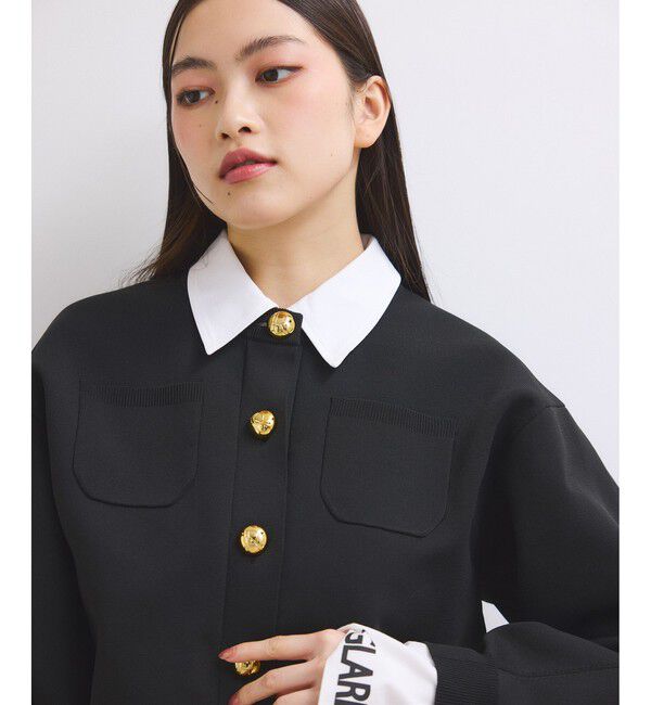 ADAM ET ROPE'「【WEB限定】・【サステナブル】カラー付きカーディガン」|カーディガン|