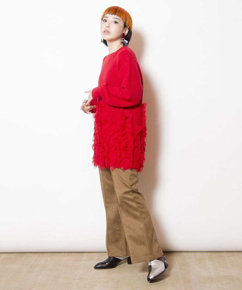  「チュールフリルニットプルオーバー」|ニット・セーター|