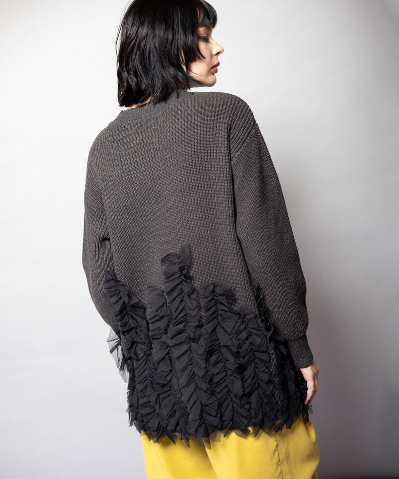  「チュールフリルニットプルオーバー」|ニット・セーター|