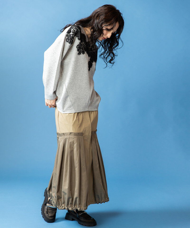  「レースモチーフVネックプルオーバー」|Tシャツ・カットソー|