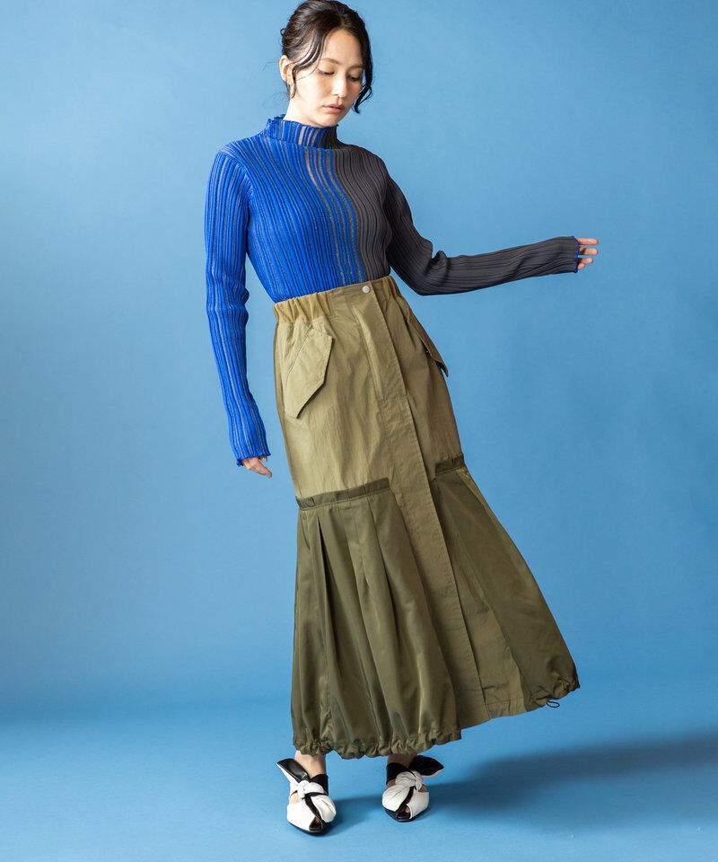  「シアー切替ニットプルオーバー」|ニット・セーター|