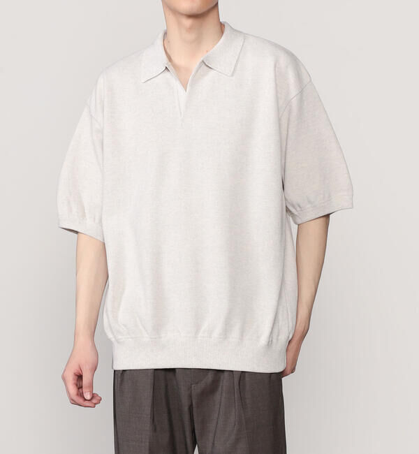  「crepuscule | 鹿の子スキッパーポロシャツ MEN」|ニット・セーター|OATMEAL