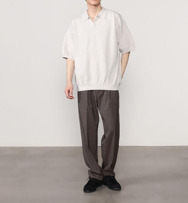  「crepuscule | 鹿の子スキッパーポロシャツ MEN」|ニット・セーター|