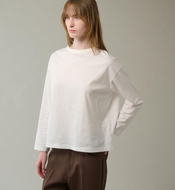 handvaerk「handvaerk | 60/2 ボトルネック長袖Tシャツ WOMEN」|Tシャツ・カットソー|