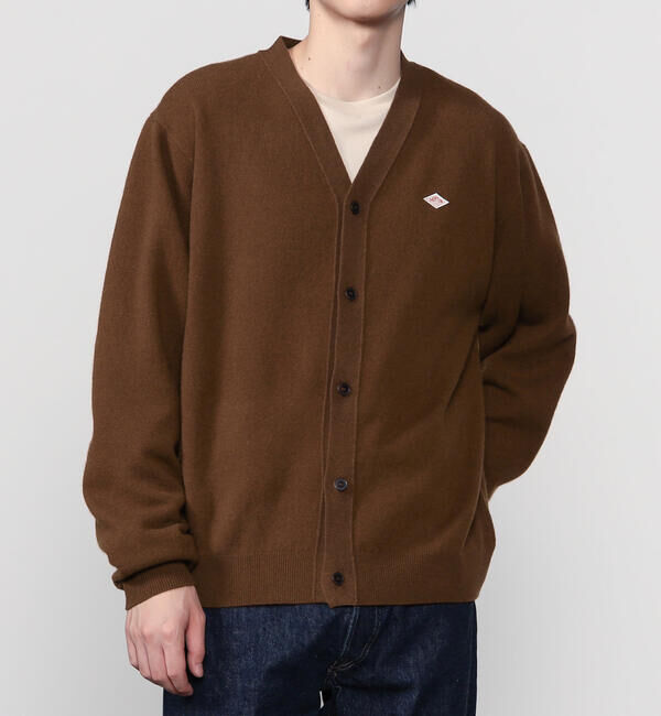 DANTON「DANTON | ラムウール Vネックニットカーディガン MEN」|ニット・セーター|BROWN系1