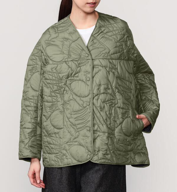 「manipuri | リバーシブル キルティングジャケット WOMEN」|ダウン|KHAKI