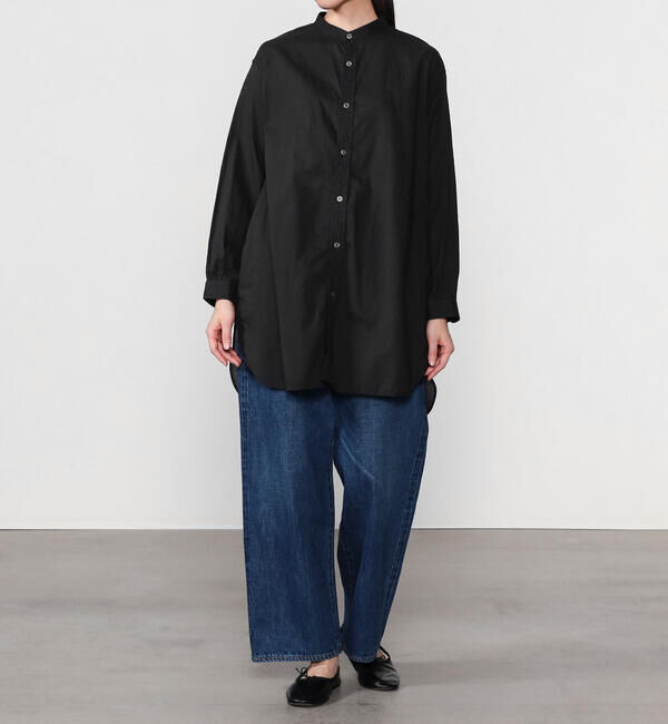  「INDIA INDUSTRY | コットンローン 長袖バンドカラーシャツ WOMEN」|シャツ・ブラウス|