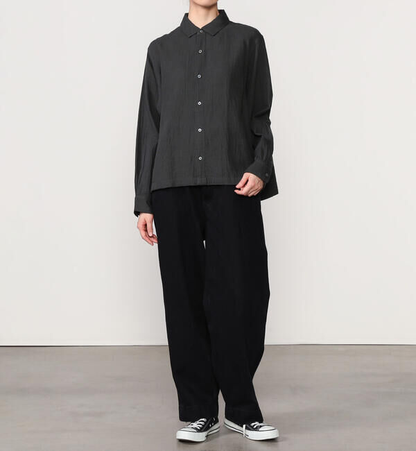  「INDIA INDUSTRY | ダブルガーゼ レギュラーカラーシャツ WOMEN」|シャツ・ブラウス|