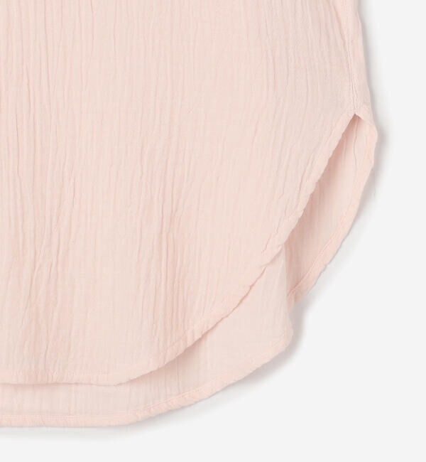  「INDIA INDUSTRY | ダブルガーゼ 長袖バンドカラーシャツ WOMEN」|シャツ・ブラウス|