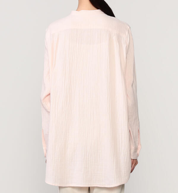  「INDIA INDUSTRY | ダブルガーゼ 長袖バンドカラーシャツ WOMEN」|シャツ・ブラウス|