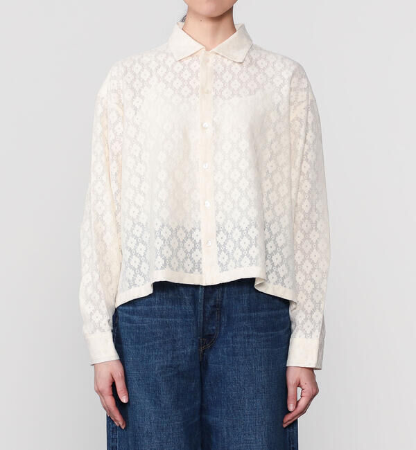  「INDIA INDUSTRY | ジオメトリーレース ロングスリーブシャツ WOMEN」|シャツ・ブラウス|