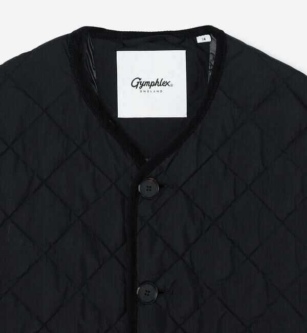 GYMPHLEX「Gymphlex | ナイロンタフタ キルトダウンカラーレスコート WOMEN」|ダウン|