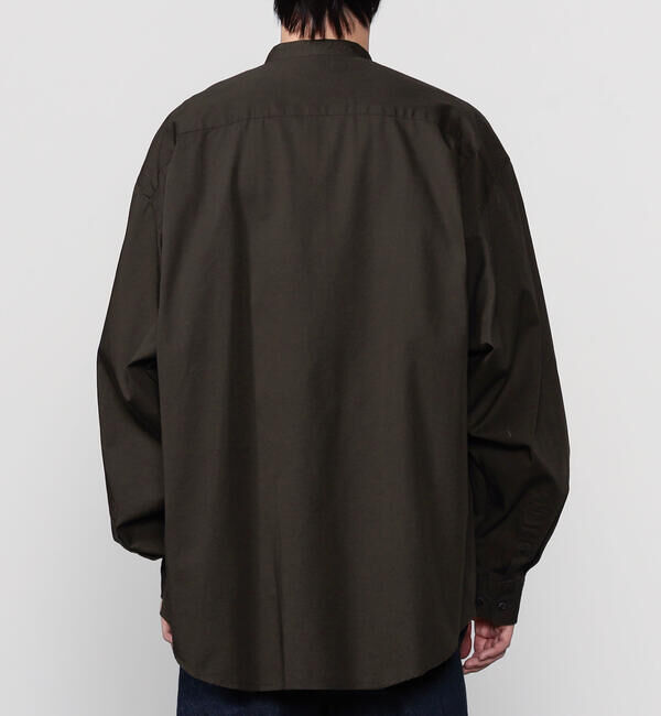 GYMPHLEX「Gymphlex | バンドカラー長袖シャツ SOLID MEN」|シャツ・ブラウス|