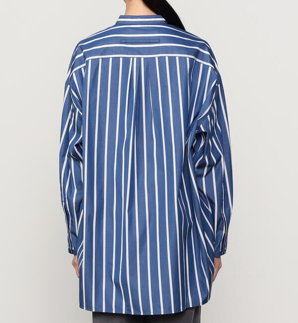  「TICCA | コットン スタンドスクエアシャツ STRIPE UNISEX」|シャツ・ブラウス|