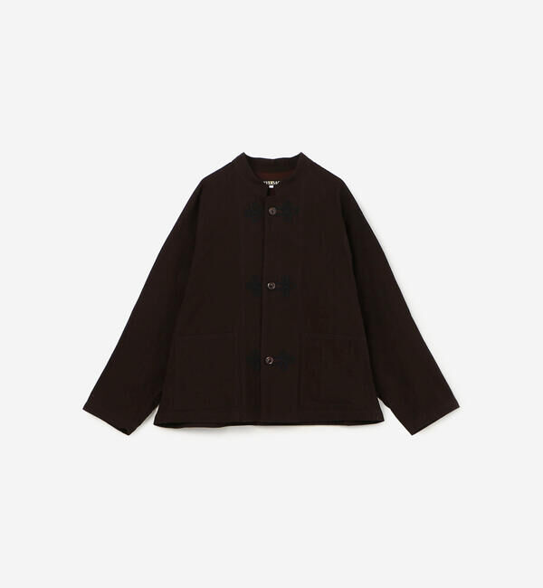  「HAVERSACK | コットンフランネル スタンドカラージャケット WOMEN」|テーラードジャケット|BROWN系1