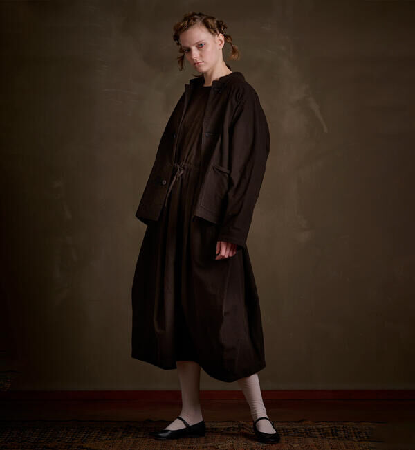  「HAVERSACK | コットンフランネル スタンドカラージャケット WOMEN」|テーラードジャケット|