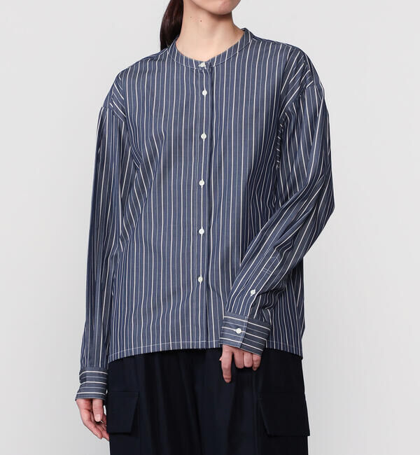  「nicholson & nicholson |〈別注〉ドローストリングブラウス ストライプ WOMEN」|シャツ・ブラウス|