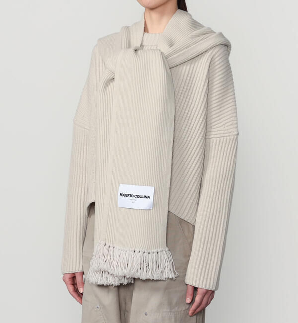  「roberto collina | ニット フードマフラー UNISEX」|ストール|