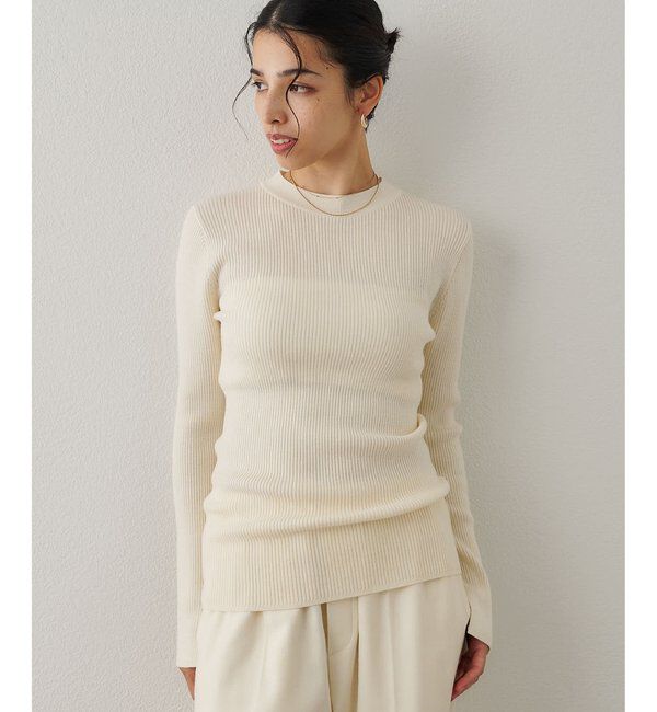  「リブニットクループルオーバー」|ニット・セーター|