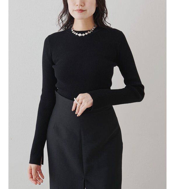  「リブニットクループルオーバー」|ニット・セーター|