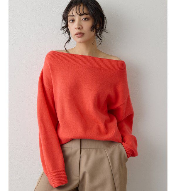  「ウールカシミヤオフショルプルオーバー」|ニット・セーター|