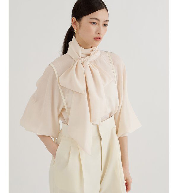  「シフォンボウタイブラウス」|シャツ・ブラウス|エクリュ