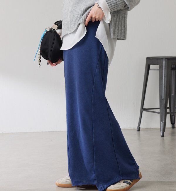  「Q.anos パッチマーメイドスカート」|スカート|ブルー