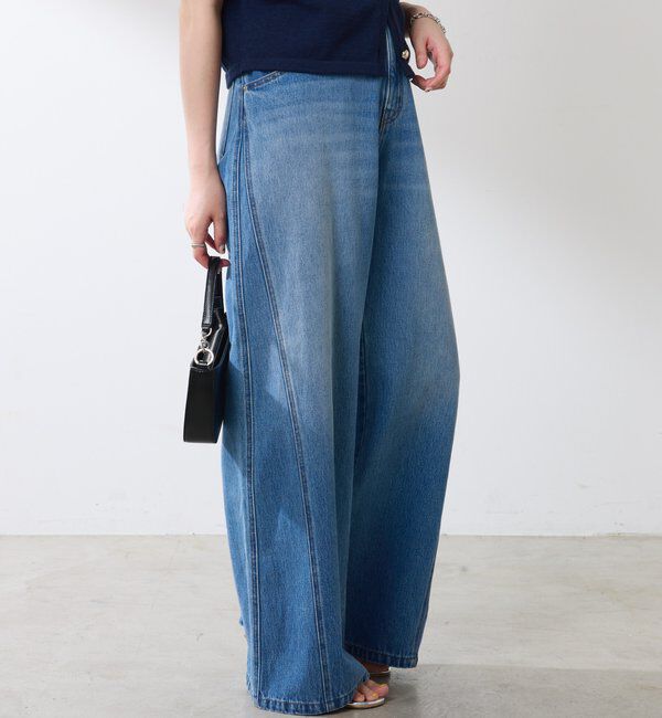  「【ウエスト調整できる】Q.anos ルーズアジャストデニム」|デニム|
